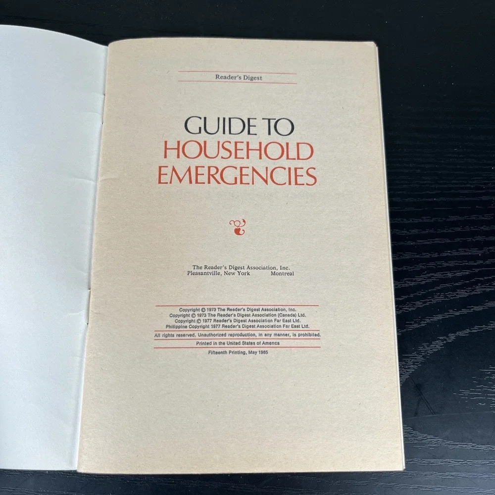 1985 Readers‎ Digest Guide to Household Emergencies (Softcover)